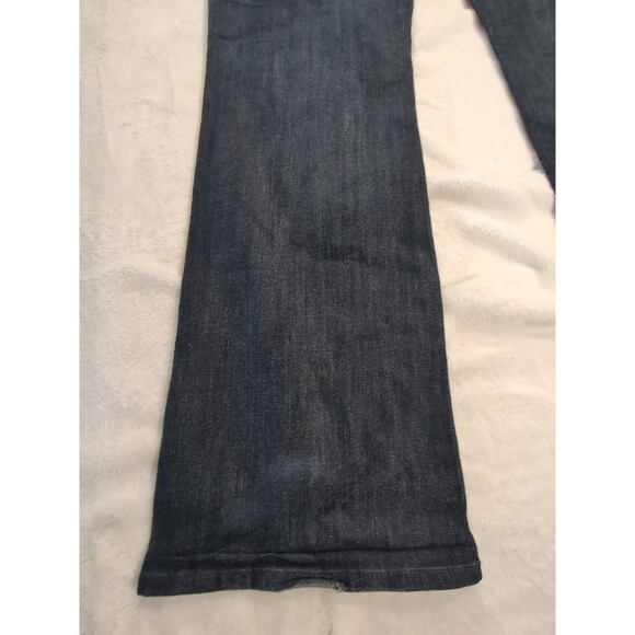 7 For All Mankind Jeans Mens 36x28 Blue Dark Wash Bootcut Denim Design On Pocket - Picture 14 of 16